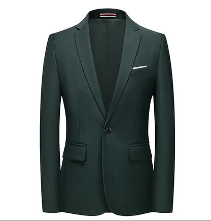 Bright Green Single Button Men's Blazer, Asian Size Slim Suit Jacket, Wedding Dress Coat, White and Black Tops.