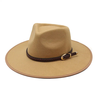 2024 Fashion Women Winter Wool Fedora Hat Men Simple Wide Brim Vintage Felt Jazz Hats New Top Trilby Cap