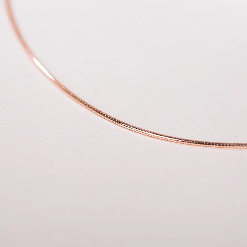 Genuine Real Pure Solid 925 Sterling Silver Necklace for Women Punk Rock Rose Gold Snake Chains Jewelry Female Necklaces Choker
