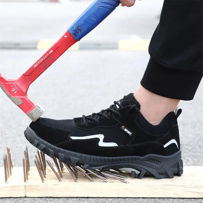 Men Steel Toe Safety Shoes Indestructible Construction Working Shoes Protection Male Footwear Breathable Hiking Industry Boots