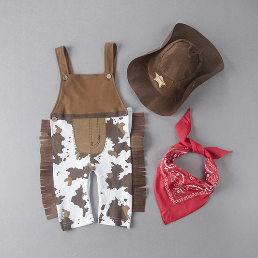 Cowboy Cow Boy Costume Rompers for Baby Boys Toddler Infant Halloween Christmas Birthday Party Cosplay Fancy Dress