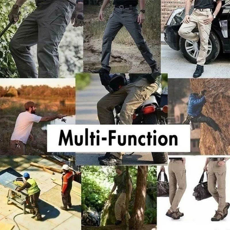 2024 Men's Tactical Casual Pants Thin Breathable Summer Casual Long Trouser Male Slim Waterproof Quick Dry Pocket Cargo Pants