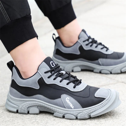 Men Steel Toe Safety Shoes Indestructible Construction Working Shoes Protection Male Footwear Breathable Hiking Industry Boots