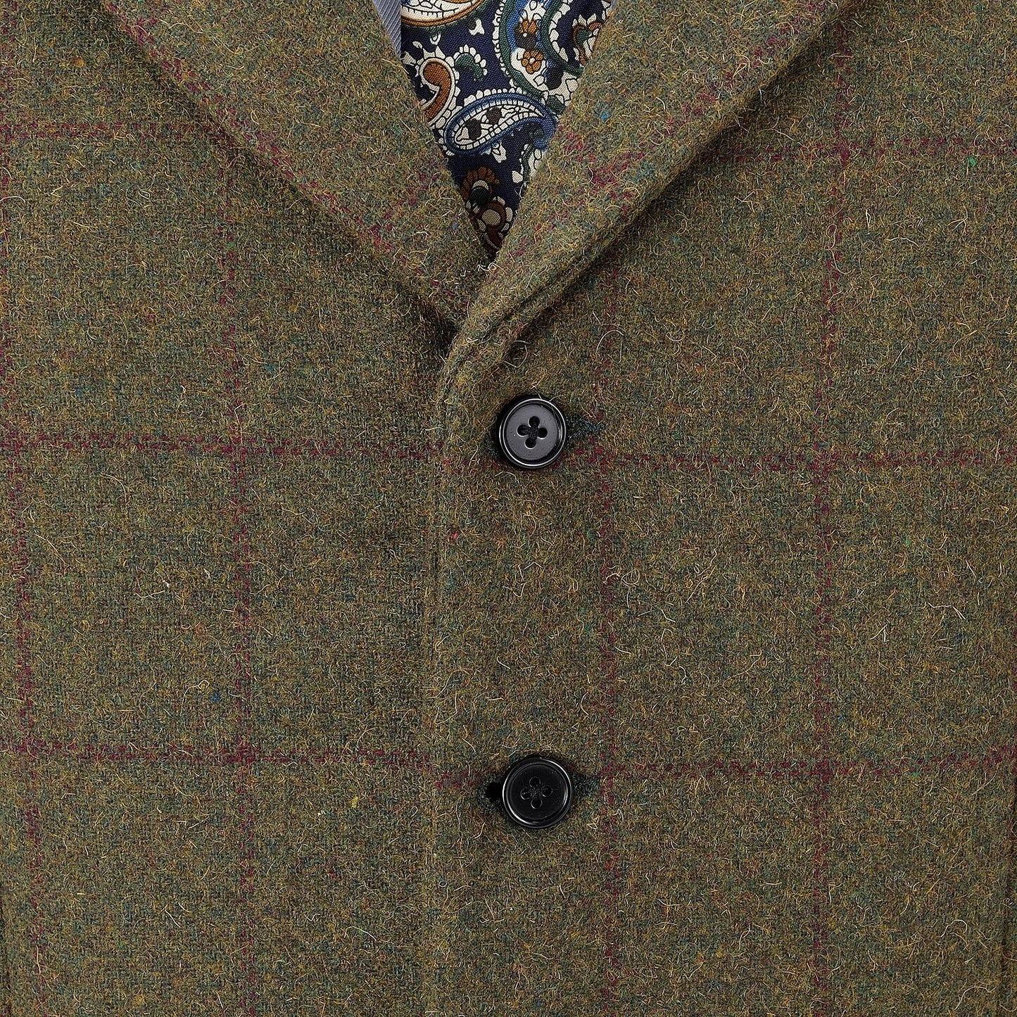 Men's Vintage Plaid Vest Wool Tweed Suit Vest Notch Lapel Waistcoat Groomsmen For Wedding