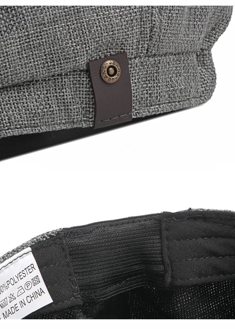 NEW Newsboy Cap Men Spring Summer Octagonal Hat For Male British Herringbone Flat Caps Retro Eight Blade Hats Breathable