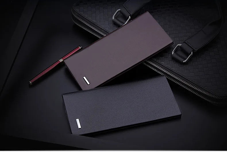 men's wallet microfiber leather long purse carteira masculina hombre billeteras thin porte 2022 men wallets of leather genuine