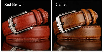 1Pc 3.7*110-130cm Men's 2nd Cowskin Leather Belts Male Designer Business Waistband Crafts for Adults Jeans Accessories