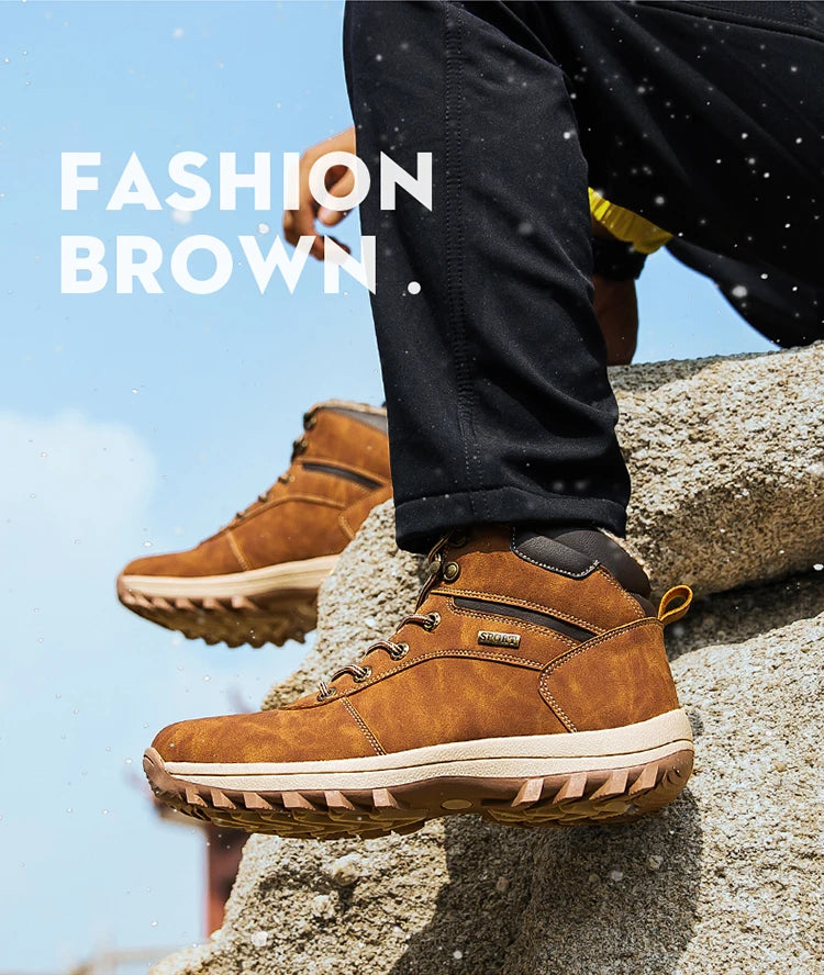Winter Waterproof Men Boots Plush Super Warm Snow Boots for Men Sneakers Big Size 48 Men Ankle Boots Outdoor Shoes Botas Hombre