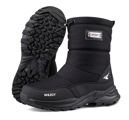 Winter High Boots for Man Outdoor Travel Snow Boots Zipper Non-slip Cotton Shoes Men Plus Velvet Keep Warm Men Casual Shoes 46
