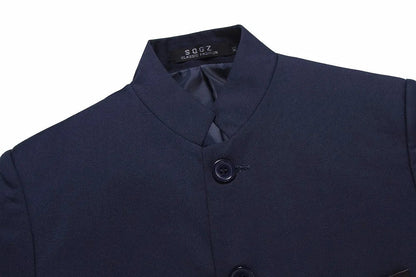 2026 New Men's Black Blazers Coat, Masculino Single Breasted Stand Up Collar Men Long-Sleeved Terno Jacket, Blue Red Overcoat