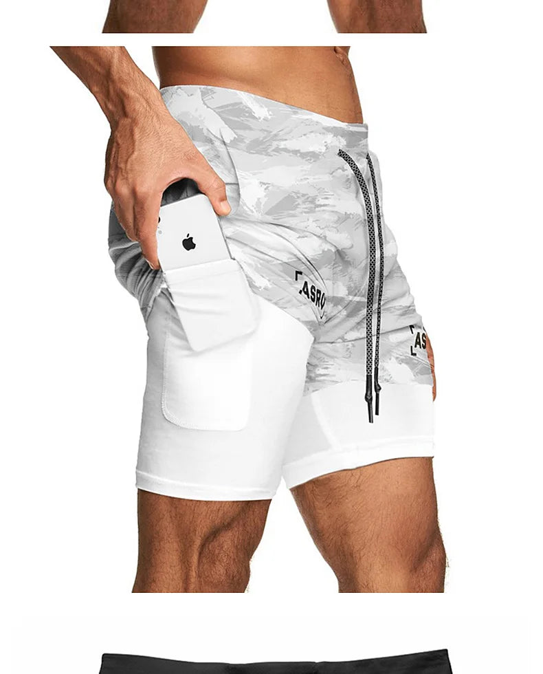 Men's Summer Quick Dry Running 2 in 1 Shorts Sports Jogger Short Pants Male Gym Fitness Training Sweatpants Plus Size M-5XL