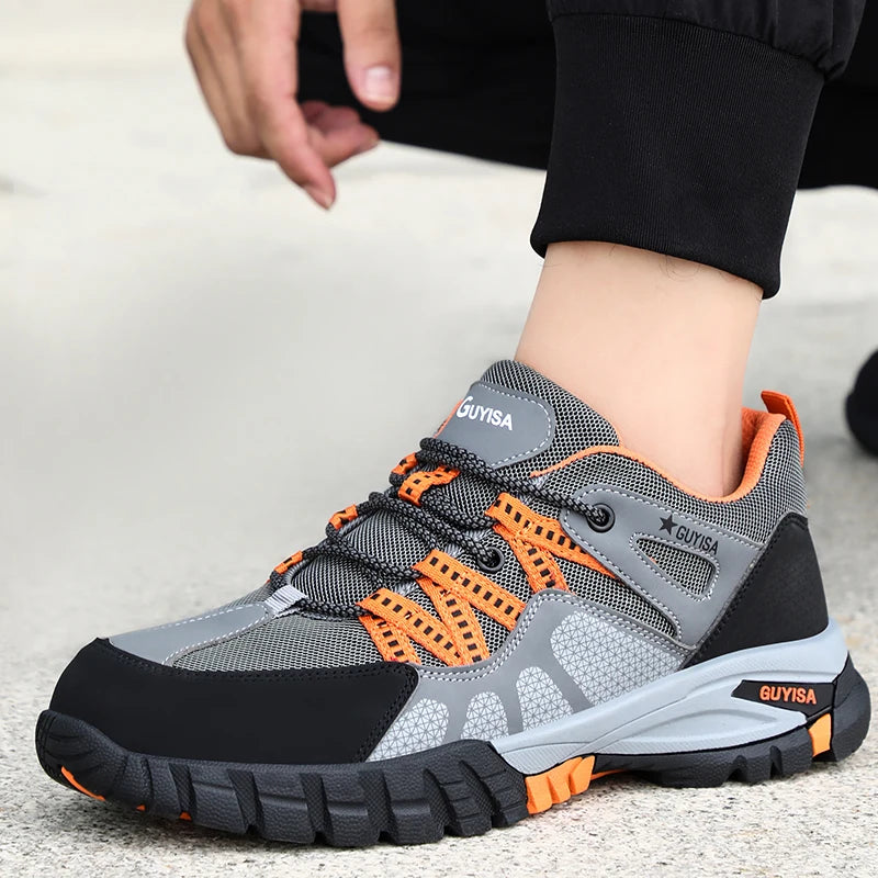 Men Steel Toe Safety Shoes Indestructible Construction Working Shoes Protection Male Footwear Breathable Hiking Industry Boots