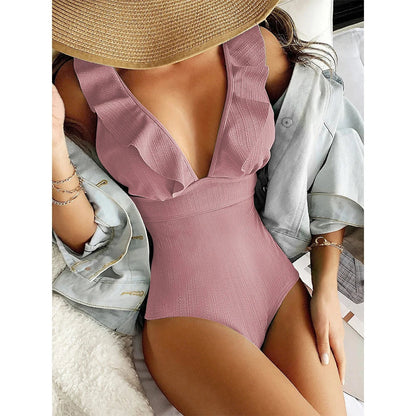2023 One Piece Swimsuit Women Ruffle Swimwear Push Up Monokini Bodysuit Swimsuit Female Bathing Suit Summer Beach Wear