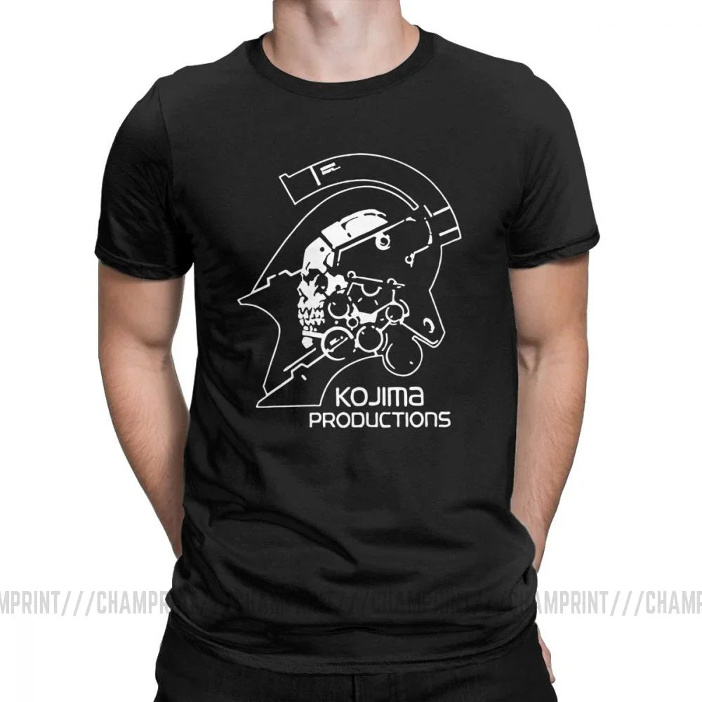 Men's Metal Gear Kojima Productions T Shirts MGS Hideo Kojima T-Shirt Death Stranding Cotton Tops Short Sleeve Tees Printed