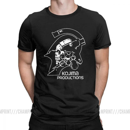 Men's Metal Gear Kojima Productions T Shirts MGS Hideo Kojima T-Shirt Death Stranding Cotton Tops Short Sleeve Tees Printed