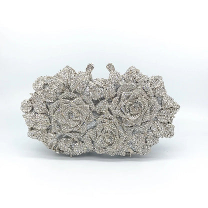 Golden Silver Color Stones Money Clutch Bag Women Crystal Clutches Bridal Handbags Wedding Party Cocktail Minaudiere Bag Purse