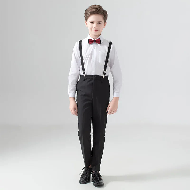 Flower Boys Suit for Weddings Kids Prom Party Tuxedo Formal Blazer Children's Day Pinao Performance Costume school uniform 2-16T