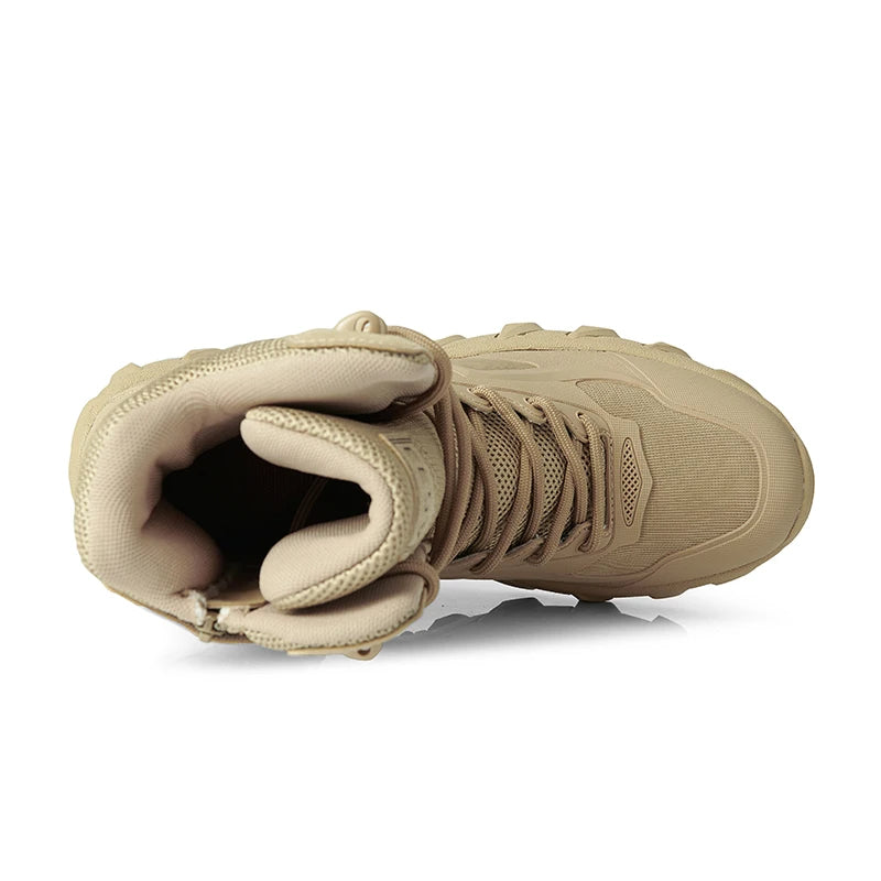New Men High Quality Brand Leather Boots Tactical Desert Combat Boots Men's Outdoor Hiking Shoes Work Safty Ankle Boots