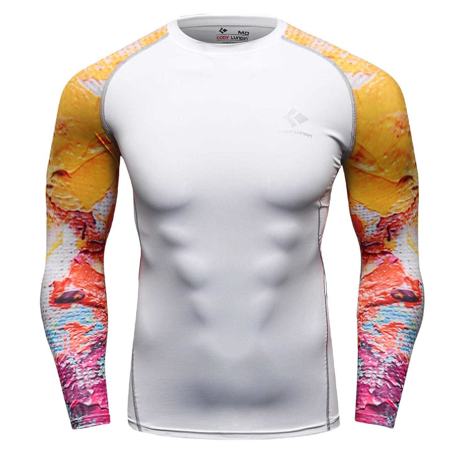 Cody Lundin Quikly Dye Mesh Men's Digital Printed Compression Rash Guard Gym Long Sleeve Jiu Jitsu Shirt Sportswear Swimming Top