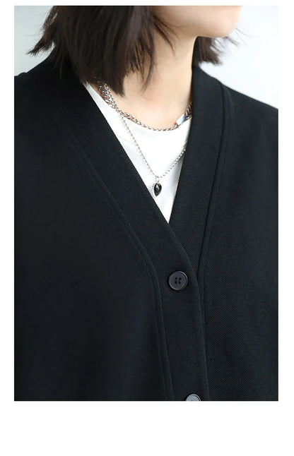 Korean Autumn Winter Women's Sports Coat Casual Loose V-neck Sweatshirt for Women Thick Warm Tops Office Lady Female