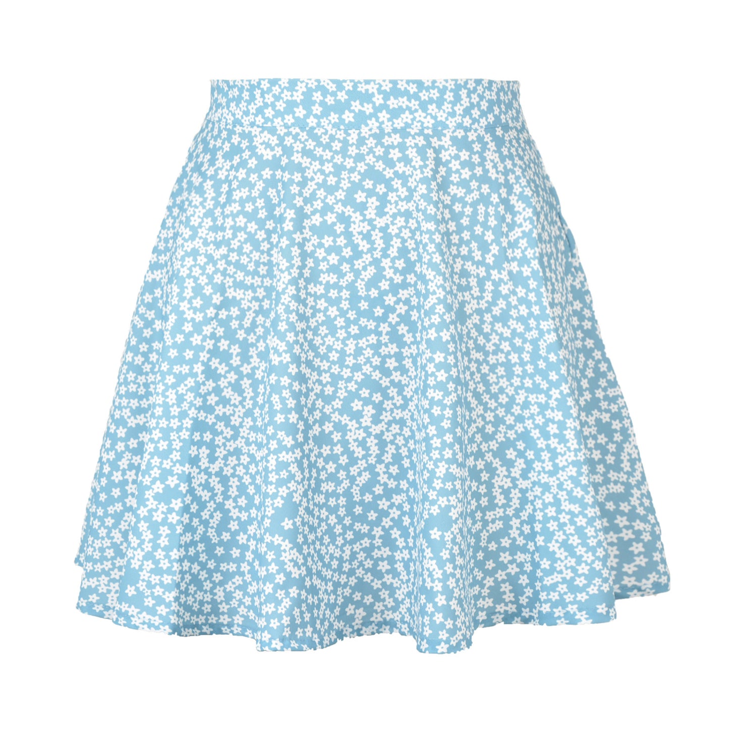 Summer new women' floral print skirt high waist umbrella mini skirt Female invisible zipper chiffon print short skirt women 2022