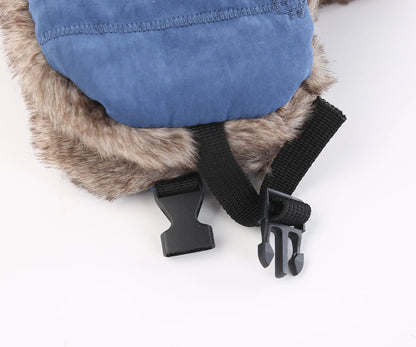 Men's Warm Chunky Trapper Hat Removable Windproof Winter Russian Hats with Mask Ushanka Hat