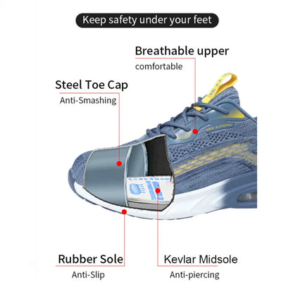 Industrial Safety Shoes With Steel Toe Cap Indestructible Cushion Work Shoes For Men Protective Security Boots Women Footwear