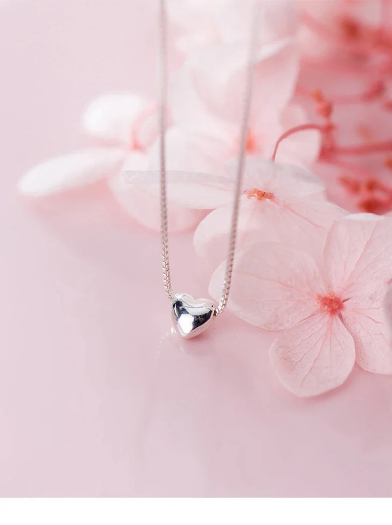 Romantic Hearts Pendant Necklace for Women Genuine 925 Sterling Silver Link Chain Necklace Fashion Jewelry 2020 New
