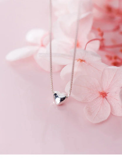 Romantic Hearts Pendant Necklace for Women Genuine 925 Sterling Silver Link Chain Necklace Fashion Jewelry 2020 New