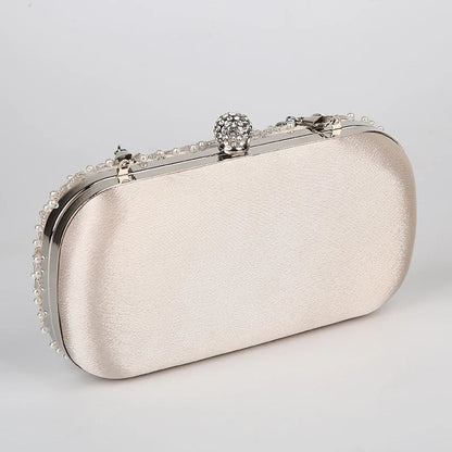 Women's Clutch Bag Crystal Pearl Clutch Purse Luxury Handbag Embroidery Evening Bag Wedding Bag for Bridal Shoulder Bag ZD1529