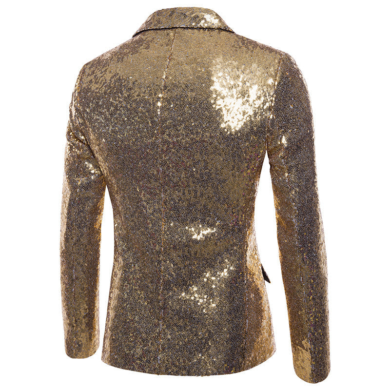 Men Glitters Suit Jackets Sequins Party Button Dance Bling Coats Wedding Party Men Blazer Gentleman Formal Suit Plus Size 2XL