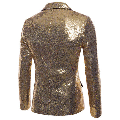 Men Glitters Suit Jackets Sequins Party Button Dance Bling Coats Wedding Party Men Blazer Gentleman Formal Suit Plus Size 2XL