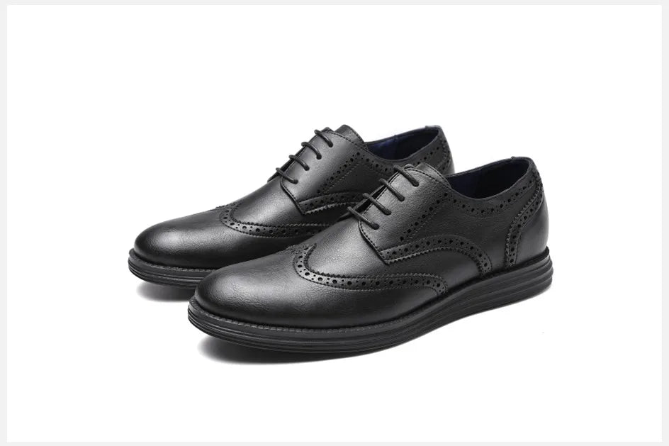 Genuine Leather Dress Shoes Comfy Men Casual Shoes Smart Business Work Office Lace-up Men Shoes