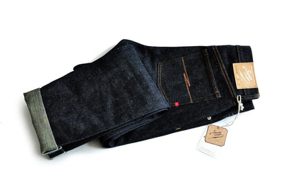 Mens Jeans cotton linen Selvedge Sanforized Raw Denim Jeans for Men Straight Fit Silver Button 19 oz