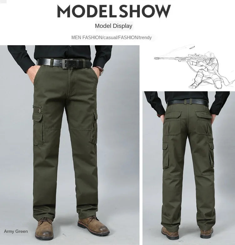 Big Size 29- 44 46 48 Cargo Pants Men Straight Loose Work Tactical Mens Pants Mens Pants Militar Safari Men Trousers swat pants