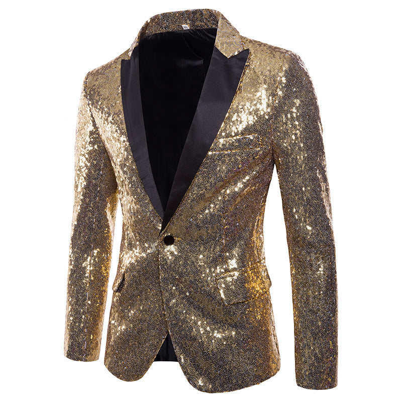 Men Glitters Suit Jackets Sequins Party Button Dance Bling Coats Wedding Party Men Blazer Gentleman Formal Suit Plus Size 2XL