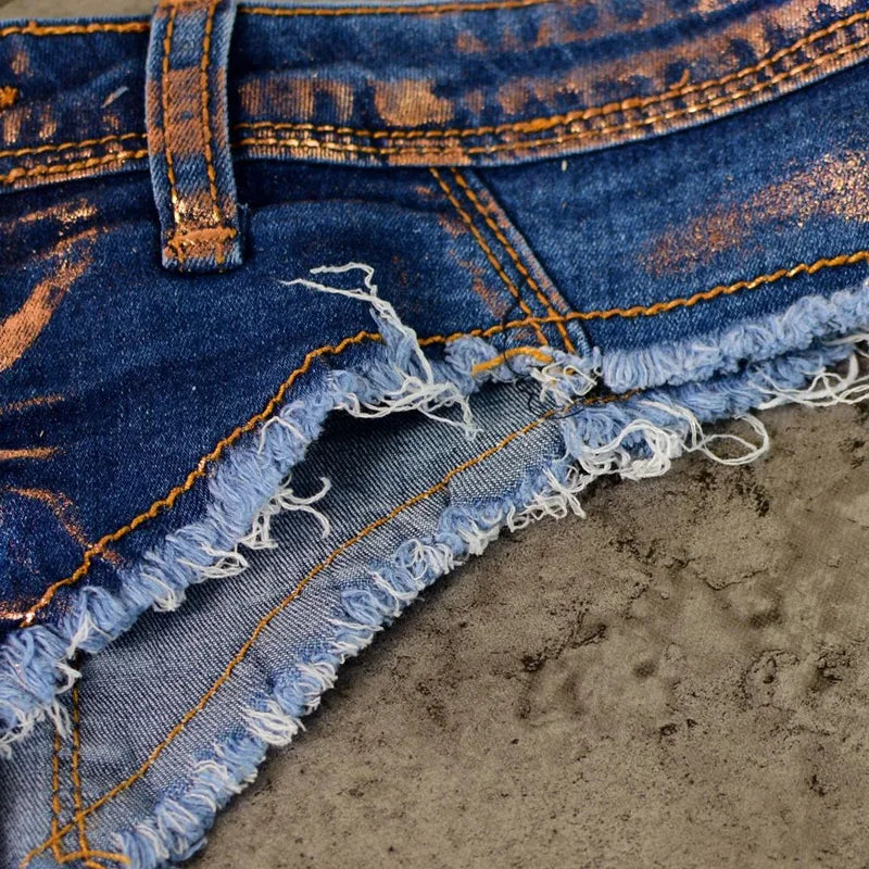 Sexy Stretch Micro Shorts Jeans Women Booty Erotic Night Club Skinny Super Mini Denim Trousers Twerking Outfits Summer Clubwear