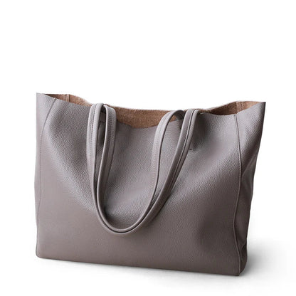 2023 New Women Deluxe Cowhide Genuine Leather Totes Handbag Lady Simple Soft Satchels Bag High Capacity Waterproof Shopping Bags