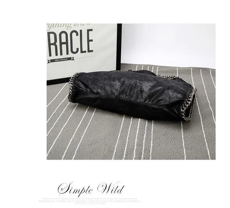 Fashion New Women's Chain Shoulder Bag Large Capacity Crossbody Tote Bag Female Foldable Solid Color Handbags Shopping Bags