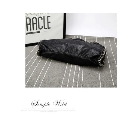 Fashion New Women's Chain Shoulder Bag Large Capacity Crossbody Tote Bag Female Foldable Solid Color Handbags Shopping Bags