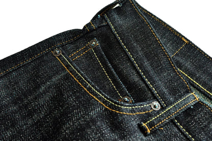 308XX-BO-Wind Jeans for Men Furinkazan Selvedge raw denim Jeans Mens Jeans 66 MODE Fit 16.8 OZ Silver-plated Buttons