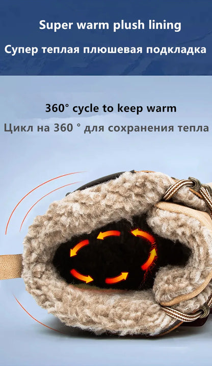 Winter Waterproof Men Boots Plush Super Warm Snow Boots for Men Sneakers Big Size 48 Men Ankle Boots Outdoor Shoes Botas Hombre