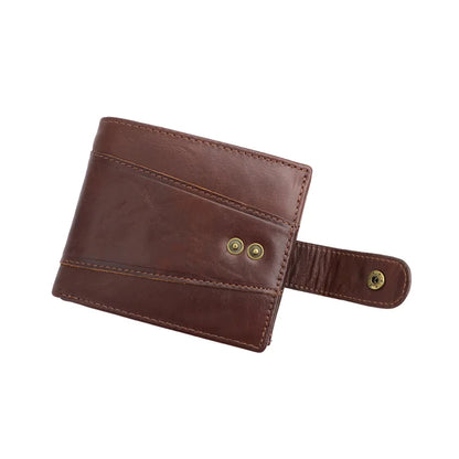 Portefeuille Homme RFID Vintage Cuir Véritable Portefeuilles Homme Porte-cartes Porte-monnaie Sac à main Portefeuille Homme