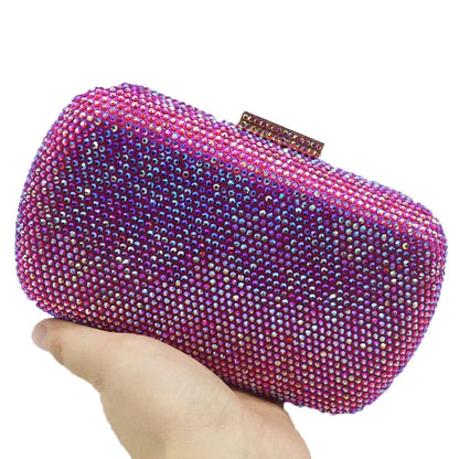 Burgundy Crystal Evening Bags and Clutches for Women Formal Party Rhinestone Handbags Wedding Clutch Purse