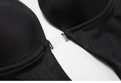 Backless Bodysuit Shapewear for Women Built-in Bra Multiple straps Thongs Body Shaper U Plunge Seam-free Faja with Open Crotch
