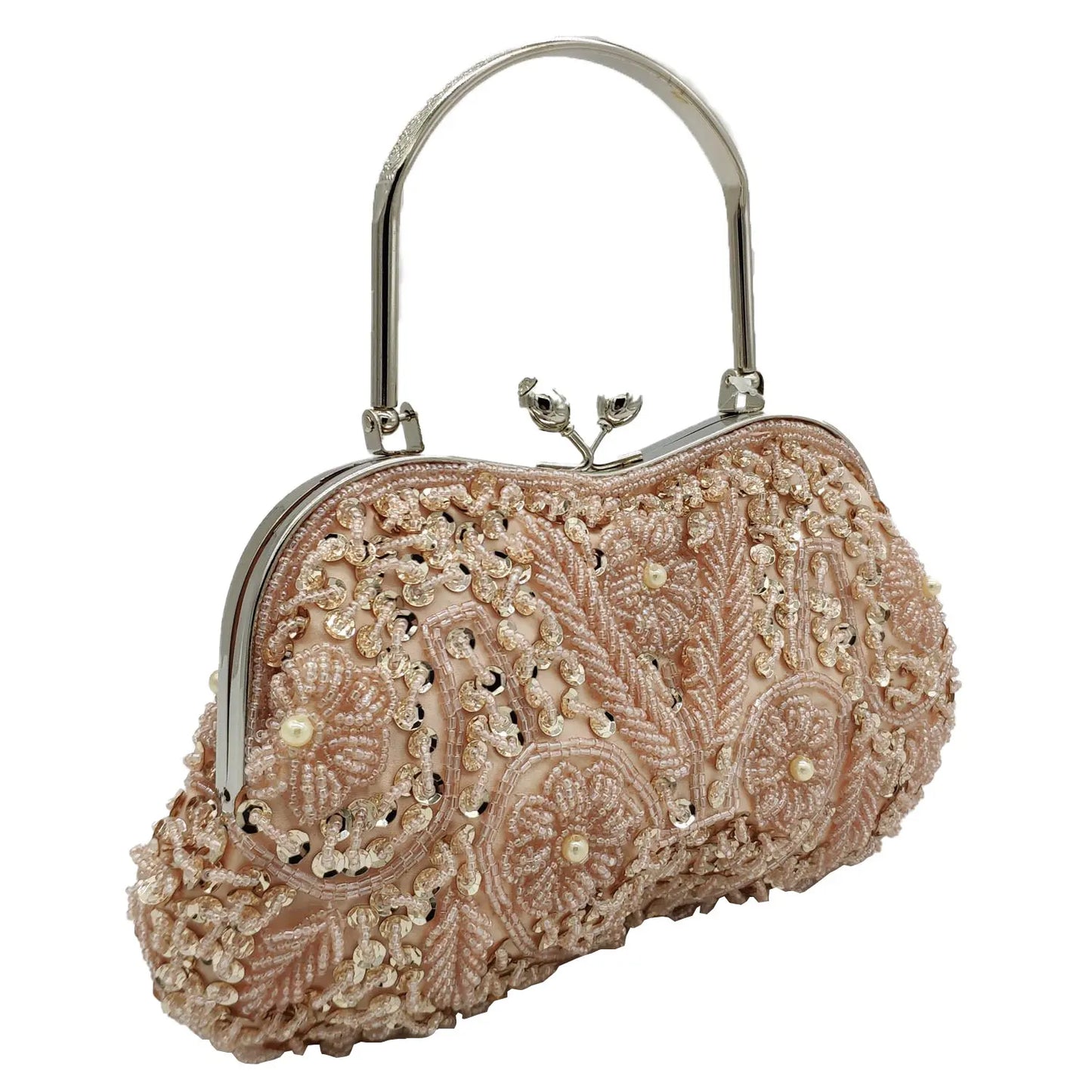 Elegant Frame Women Formal Beaded Evening Purses and Handbags Bridal Sequins Clutch Bag Cocktail Party Bag