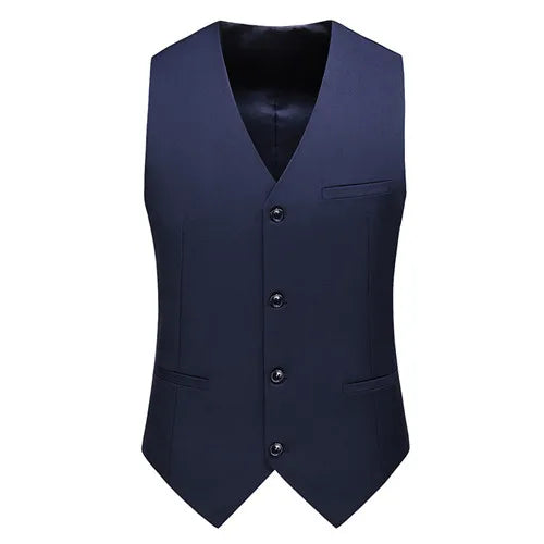 Royal Blue Vest Waistcoat Men's Brand New Slim-Fit V Neck Dress Vests Mens Formal Business Wedding Tuxedo Chaleco Hombre 6xl