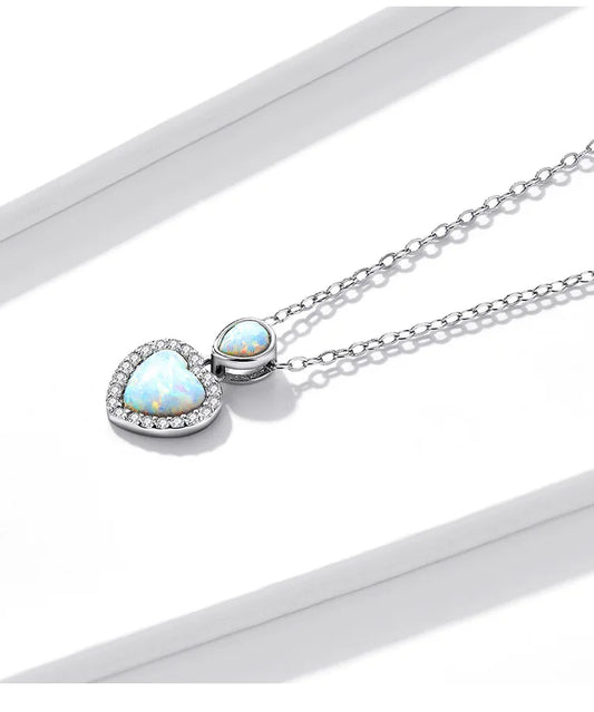 Genuine 100% 925 Sterling Silver Shining CZ Choker Necklace Heart-Shaped Pendant Chain Necklace for Women Fine Jewelry