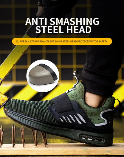 Industrial Safety Shoes With Steel Toe Cap Indestructible Cushion Work Shoes For Men Protective Security Boots Women Footwear