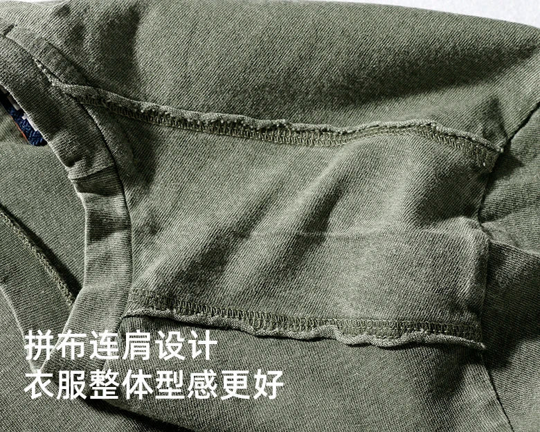 2023 Summer New American Street Short-sleeved O-neck Printed T-shirt Men's Fashion Pure Cotton Casual Washed Old Bottoming Tops